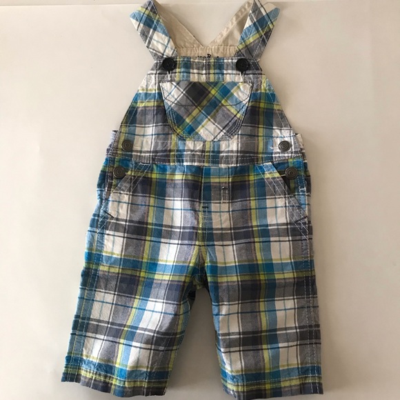 OshKosh Baby Boy Grey Plaid Pants with Suspenders main image 0